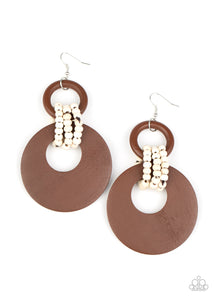 Beach Day Drama - Black Wood Earrings