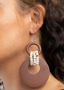 Beach Day Drama - Black Wood Earrings