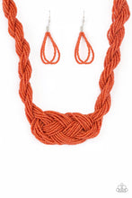 Load image into Gallery viewer, A Standing Ovation - Orange Braided Seed Bead Necklace
