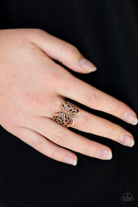 All Aflutter - Copper Butterfly Ring