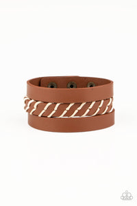 Backroad Bounty - Brown Leather Bracelet