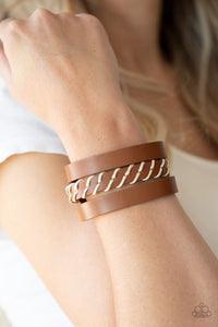 Backroad Bounty - Brown Leather Bracelet