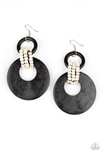 Load image into Gallery viewer, Beach Day Drama - Black Wood Earrings
