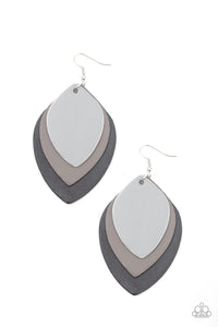 Paparazzi Accessories Light as a LEATHER - Black Earrings