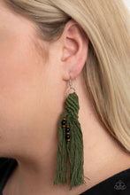 Load image into Gallery viewer, Beach Bash - Green Macrame Earrings
