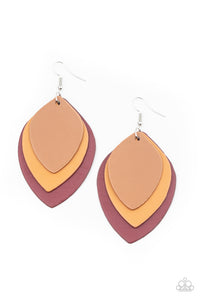 Paparazzi Accessories Light as a LEATHER - Red Earrings