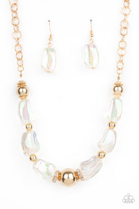 Iridescently Ice Queen - Gold Necklace