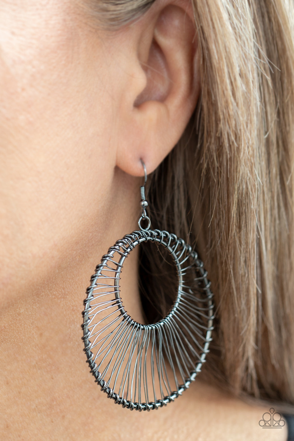 Artisan Applique - Black Gunmetal Earrings