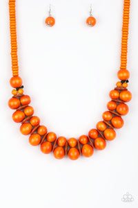 Caribbean Cover Girl - Pink Wooden Beads Necklace