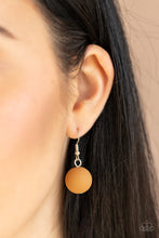 Load image into Gallery viewer, Brown bead hanging from a silver fish hook earring.
